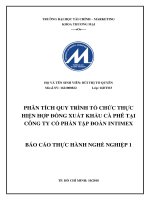 PHÂN TÍCH QUY TRÌNH tổ CHỨC THỰC HIỆN hợp ĐỒNG XUẤT KHẨU cà PHÊ tại CÔNG TY cổ PHẦN tập đoàn INTIMEX 