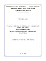 Nghiên cứu mức độ biểu hiện và giá trị chẩn đoán, tiên lượng của một số microRNA ở bệnh nhân nhiễm khuẩn huyết TT TIENG ANH 