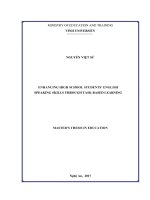 Enhancing high school students english speaking skills through task based learning    