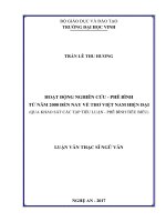 Hoạt động nghiên cứu   phê bình từ năm 2000 đến nay về thơ việt nam giện đại (qua khảo sát các tập tiểu luận   phê bình tiêu biểu)    