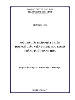 Một số giải pháp phát triển đội ngũ giáo viên trung học cơ sở thành phố thanh hóa    