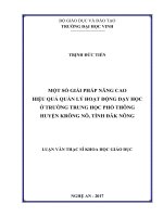 Một số giải pháp nâng cao hiệu quả quản lý hoạt động dạy học ở trường trung học phổ thông huyện krông nô, tỉnh đăk nông    