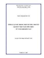 Tính luận đề trong một số tiểu thuyết lịch sử việt nam tiêu biểu từ năm 2000 đến nay    