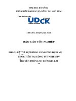 Pháp luật về hợp đồng cung ứng dịch vụ  thực tiễn tại công ty TNHH MTV truyền thông sự kiện GIA LAI 