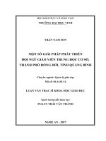 Một số giải pháp phát triển đội ngũ giáo viên trung học cơ sở thành phố đồng hới, tỉnh quảng bình    