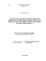 Tội giết người trong trạng thái tinh thần bị kích động mạnh trong pháp luật hình sự việt nam nhìn từ thực tiễn trên địa bàn tỉnh nghệ an    