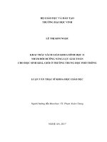 Khai thác sách giáo khoa hình học 11 nhằm bồi dưỡng năng lực giải toán cho học sinh khá, giỏi ở trường trung học phổ thông    