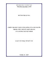 Chiến tranh và bản năng sống của con người trong tiểu thuyết miền hoang của sương nguyệt minh    