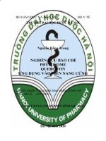 Tóm tắt luận án: Nghiên cứu bào chế phytosome quercetin ứng dụng vào viên nang cứng.