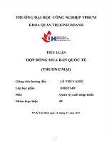 Tiểu luận hợp đồng mua bán quốc tế (thương mại )
