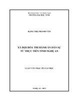 Xã hội hóa thi hành án dân sự từ thực tiễn tỉnh nghệ an    