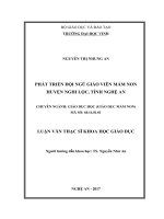 Phát triển đội ngũ giáo viên mầm non huyện nghi lộc, tỉnh nghệ an    