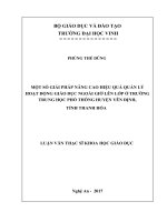Một số giải pháp nâng cao hiệu quả quản lý hoạt động giáo dục ngoài giờ lên lớp ớ trường trung học phổ thông huyện yên định, tỉnh thanh hóa    