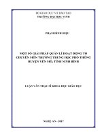 Một số giải pháp quản lí hoạt động tổ chuyên môn trường trung học phổ thông huyện yên mô, tỉnh ninh bình    