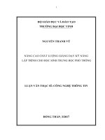 Nâng cao chất lượng giảng dạy kỹ năng lập trình cho học sinh trung học phổ thông    