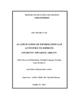 An application of information gap activities to improve students’ speaking ability    