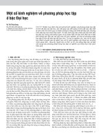 Một số kinh nghiệm về phương pháp học tập ở bậc Đại học