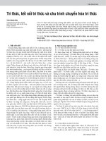 Tri thức, kết nối tri thức và chu trình chuyển hóa tri thức