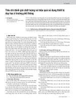 Tiêu chí đánh giá chất lượng và hiệu quả sử dụng thiết bị dạy học ở trường phổ thông