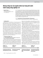 Khung năng lực của nguồn nhân lực trong bối cảnh Cách mạng công nghiệp 4.0