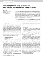 Biện pháp phát triển năng lực nghiên cứu khoa học giáo dục cho sinh viên đại học sư phạm