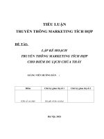 TRUYỀN THÔNG MARKETING TÍCH HỢP: LẬP KẾ HOẠCH TRUYỀN THÔNG MARKETING TÍCH HỢP CHO ĐIỂM DU LỊCH CHÙA THẦY