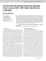 Thực tiễn triển khai Chương trình Giáo dục phổ thông ở Lớp 1 năm học 2020 - 2021: Một số vấn đề tồn tại và giải pháp