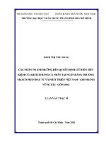 Các nhân tố ảnh hưởng đến quyết định gửi tiền tiết kiệm của khách hàng cá nhân tại ngân hàng thương mại cổ phần đầu tư và phát triển việt nam chi nhánh vũng tàu côn đảo  luận văn thạc sĩ tài chính ngân hàng 