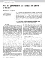 Giáo dục giá trị hòa bình qua hoạt động trải nghiệm ở Tiểu học