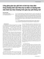 Lồng ghép giáo dục giới tính và tình dục toàn diện trong Chương trình môn Khoa học tự nhiên và Chương trình môn Sinh học theo Chương trình giáo dục phổ thông mới