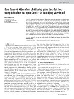 Bảo đảm và kiểm định chất lượng giáo dục đại học trong bối cảnh đại dịch Covid 19: Tác động và vấn đề