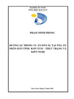 Đương sự trong vụ án dân sự tại tòa án nhân dân tỉnh kon tum   thực trạng và kiến nghị   