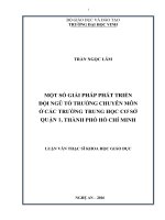 Một số giải pháp phát triển đội ngũ tổ trưởng chuyên môn ở các trường trugn học cơ sở quận 1, thành phố hồ chí minh    