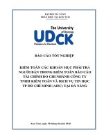 Kiểm toán các khoản mục phải trả người bán trong kiểm toán báo cáo tài chính do chi nhánh công ty tnhh kiểm toán và dịch vụ tin học tphcm (aisc) tại đà nẵng   