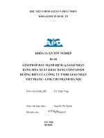 Giải pháp đẩy mạnh dịch vụ giao nhận hàng hóa xuất khẩu bằng container đường biển của công ty TNHH giao nhận viettrans   chi nhánh hà nội 