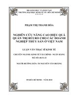 Nghiên Cứu Nâng Cao Hiệu Quả Quản Trị Rủi Ro Cho Các Doanh Nghiệp
