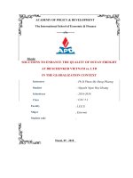 Solutions to enhance the quality of ocean freight at DB schenker vietnam co  ltd in the globalization context 4 