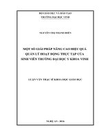 Một số giải pháp nâng cao hiệu quả quản lý hoạt động thực tập của sinh viên trường đại học y khoa vinh    