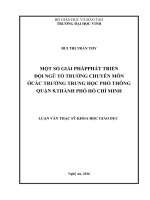 Một số giải pháp phát triển đội ngũ tổ trưởng chuyên môn ở các trường trung học phổ thông quận 8, thành phố hồ chí minh    