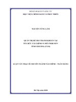 Luận văn thạc sĩ quản trị rủi ro thanh khoản tại tổ chức tài chính vi mô TNHH MTV tình thương (TYM) 