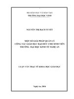 Một số giải pháp quản lý công tác giáo dục đạo đức cho sinh vên trường đại học kinh tế nghệ an    