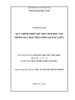 Quy trình thiết kế trò chơi học tập trong dạy học phân môn lịch sử lớp 4    