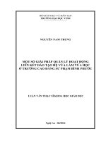 Một số giải pháp quản lý hoạt động liên kết đào tạo hệ vừa làm vừa học ở trường cao đẳng sư phạm bình phước    