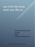 bài thuyết trình môn quản lý danh mục đầu tư đề tài quy trình xây dựng danh mục đầu tư 