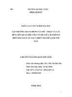 Quan điểm của mỹ   nhật các bên liên quan đối với “vấn đề hai bờ eo biển  đài loan” từ sau chiến tranh lạnh đến nay    