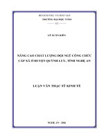 Nâng cao chất lượng đội ngũ công chức cấp xã ở huyện quỳnh lưu, tỉnh nghệ an    