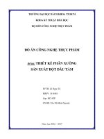 Đề tài THIẾT kế PHÂN XƯỞNG sản XUẤT bột dâu tằm 