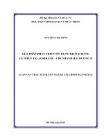 Luận văn thạc sĩ giải pháp phát triển tín dụng khách hàng cá nhân tại agribank   chi nhánh hải dương II 