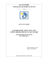 Lập hồ sơ dự thầu xây lắp công trình chung cư 60 căn hộ   