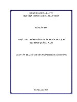 Luận văn thạc sĩ thực thi chính sách phát triển du lịch tại tỉnh quảng nam 